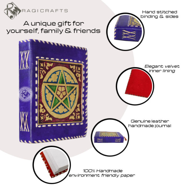 Celtic Pentagram Pentacle “Meenakari” - Blue - Image 2