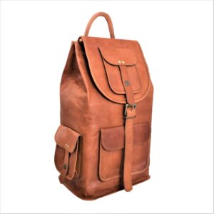 Vintage Retro Leather Backpack 18"