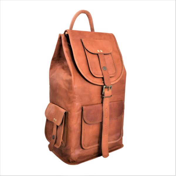 Vintage Retro Leather Backpack 18"